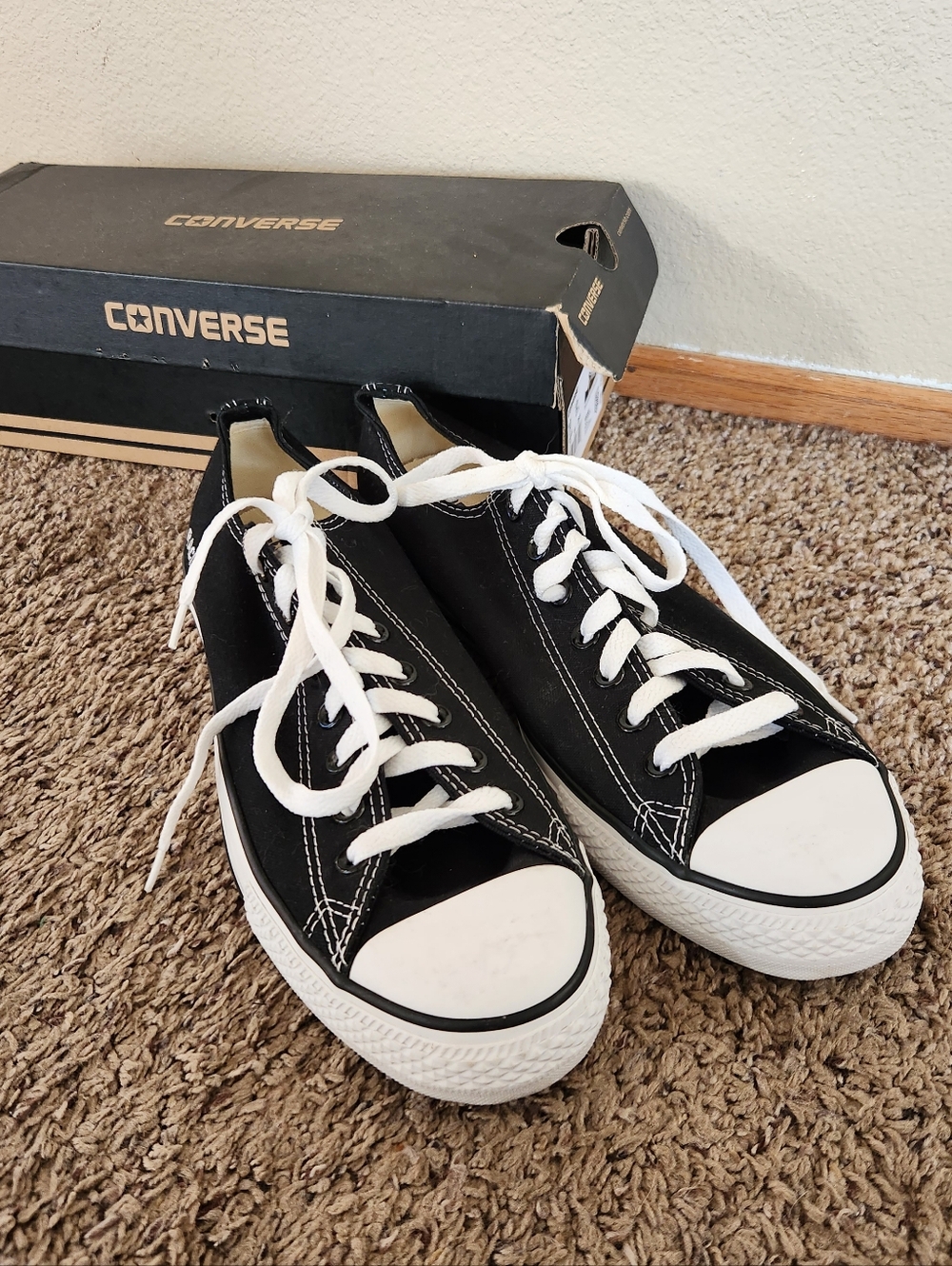 Converse Classic Low Top Sneakers in Black & White